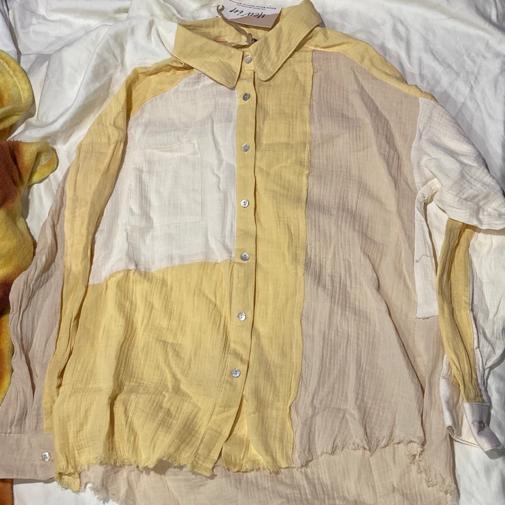 Multicolored Button Down Top